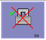 This OSD shows a large red X crossing out a green check mark and a locked lock. It shows no IP address; the code 50.