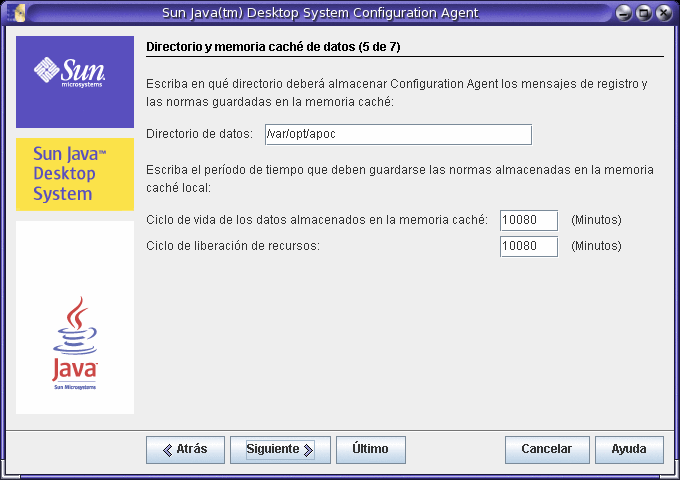 Directorio de datos de Configuration Agent