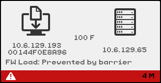 OSD icon 4 displays firmware download error messages