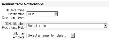 Figure showing the new options in the Administrator Notifications
section