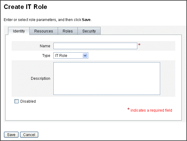 「ロールの作成」フォームの「ID」タブを示す図