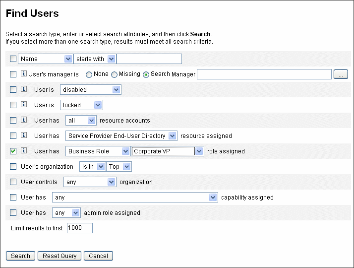 特定のロールに割り当てられたユーザーを検索する Sun Identity Manager 8 1 ビジネス管理者ガイド