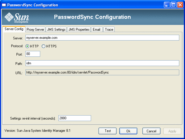 PasswordSync Configuration ウィザードを示す図