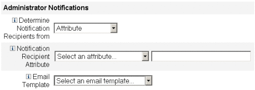 Figure showing the new options in the Administrator Notifications
section