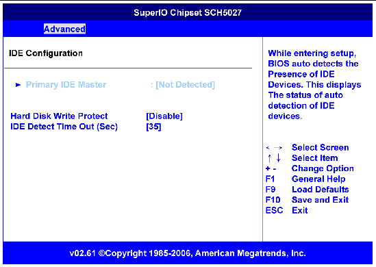 Figure showing BIOS IDE configuration menu