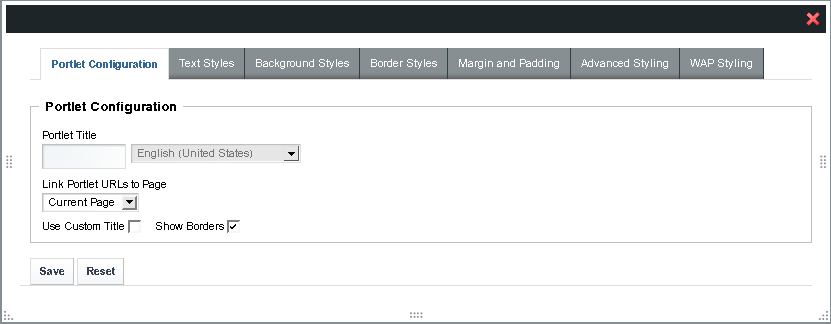 Look and Feel Control Window