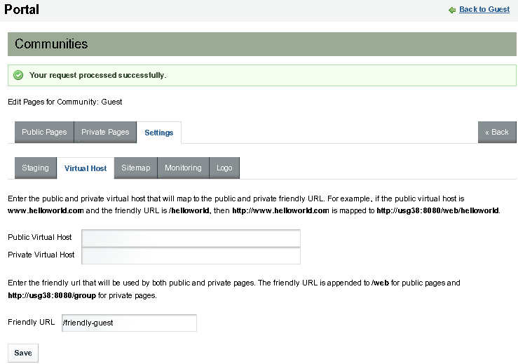 Virtual Hosting Using the Friendly URL