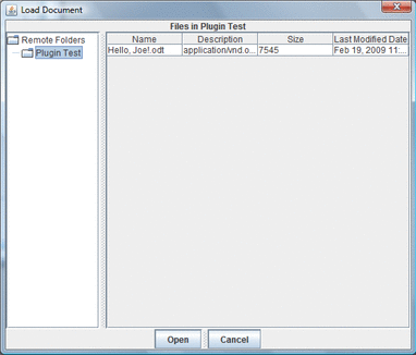 Load Document dialog
