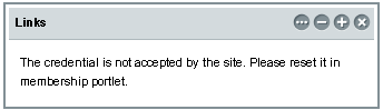 The message displayed on a WSS List portlet when the
CredentialVault is not set