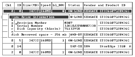 Screen capture shows drive selected with additional information displayed.