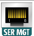 Figure showing serial management port.