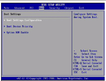 Graphic showing BIOS Setup Utility: Boot - Boot Settings.