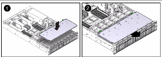 Figure showing how to install the front cover.