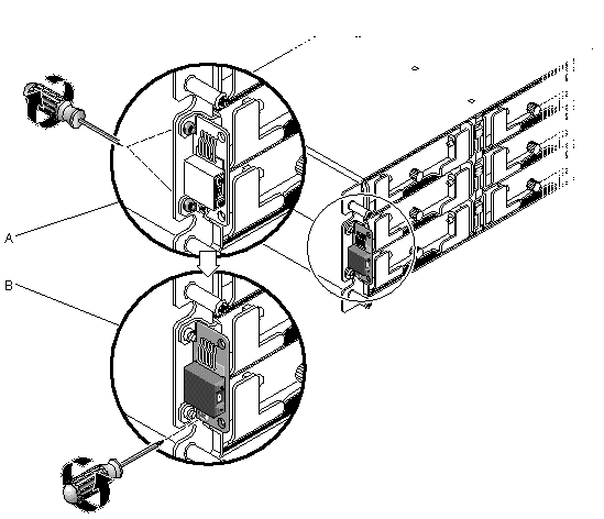 Figure showing how to detach the ID switch module from the chassis.