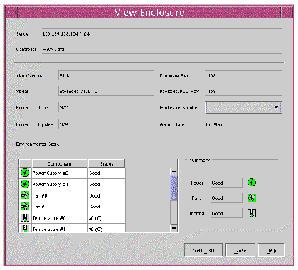 Screen capture showing the View Enclosure dialog box.