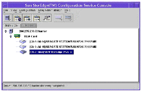 Screen capture showing a split-bus, dual-server, dual-HBA configuration.