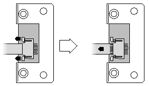 Figure showing how to detach the ribbon cable from the cable lock drawer.