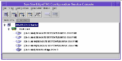 Screen capture showing a single-bus JBOD configuration.