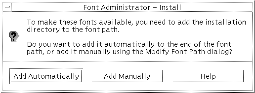 Image shows the font Installation Directory dialog box.