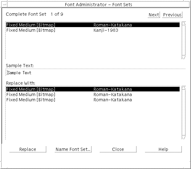 Image shows how to replace font set elements.