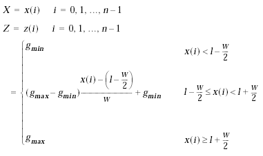 Equation that represents the window-level operation.