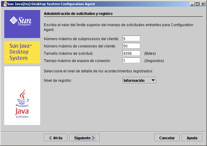 Manejo de peticiones y registro cronológico de Configuration Agent