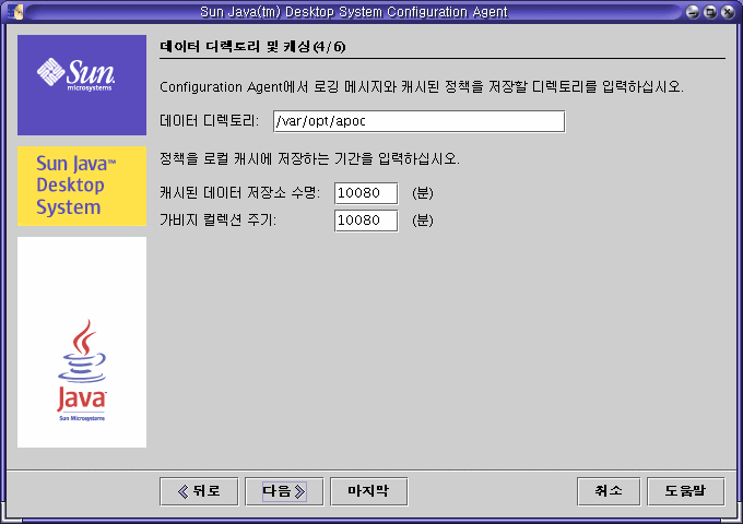 Configuration Agent, 데이터 디렉토리