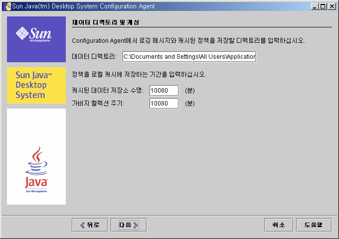 Configuration Agent, 데이터 디렉토리