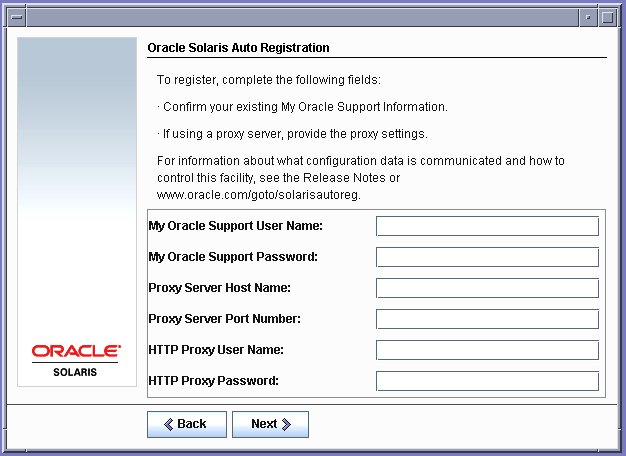 En esta pantalla se proporciona la información de proxy y las credenciales para Registro automático.