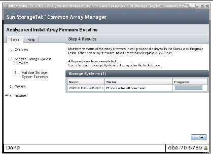 Screen capture showing the firmware installation completed.