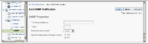 Screen capture showing SNMP properties. 