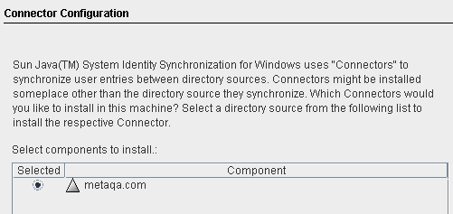 Select a connector to install.