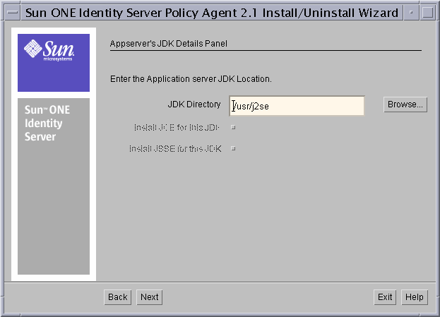 This is the Appserver’s JDK Details screen.