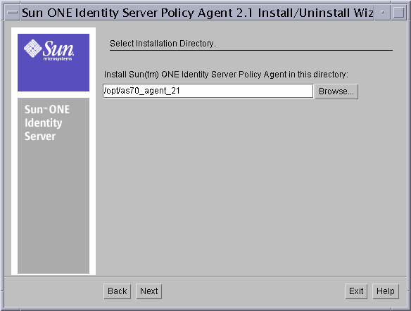 This is the Select Installation Directory screen.