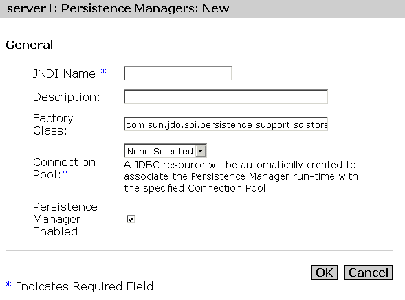 Figure shows how a new persistence manager is created. 