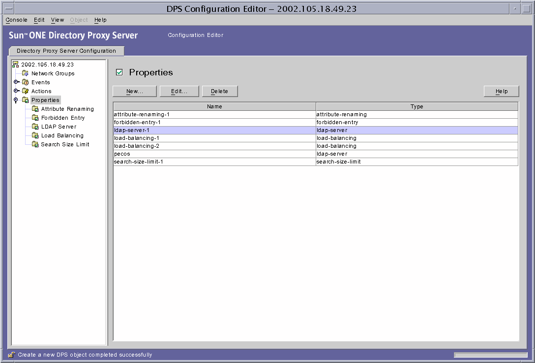 Directory Proxy Server  ���ñ༭����ʾ�������Զ���ġ����ԡ����ڡ�
