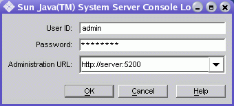 You may login to local and remote Administration Servers.