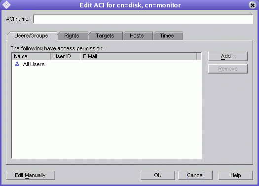 The visual editor helps you construct ACIs.