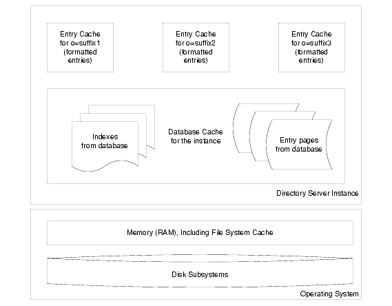 Directory Server controls entry and database caches