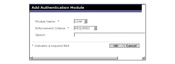 Identity Server Console - Authentication Configuration, adding module list for user.