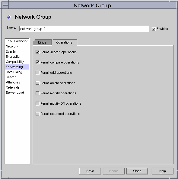 Directory Proxy Server  Configuration Editor Network Groups Data Hiding/Subtree window.