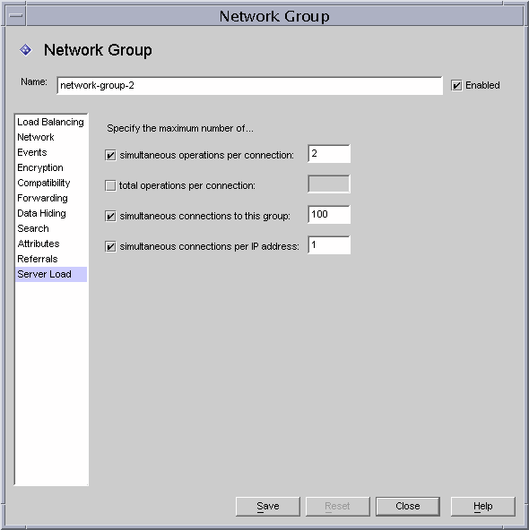 Directory Proxy Server  Configuration Editor Network Groups Server Load window.