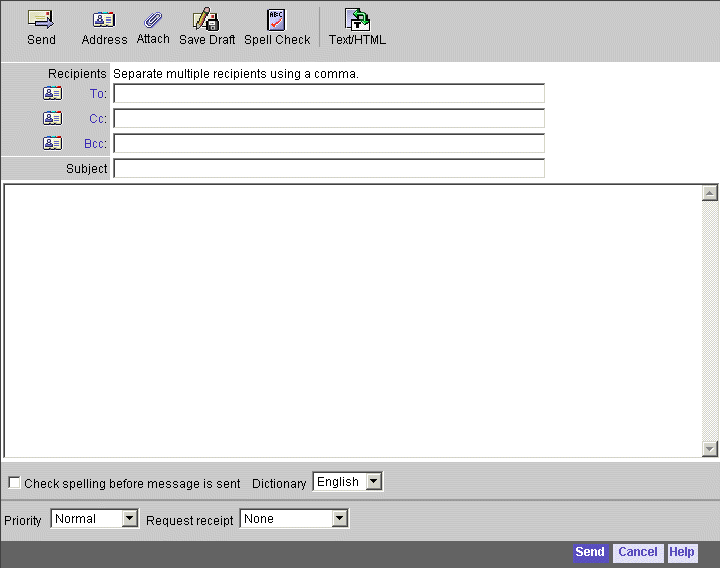 Message Composition screen