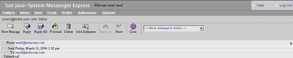 Message screen