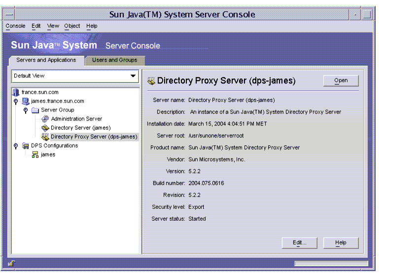 �����оݤΤ��٤ƤΥ����С��ȥ��ץꥱ�������򼨤� Sun Java System �����С����󥽡��롣