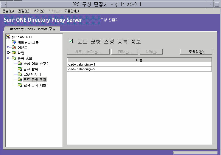 Directory Proxy Server ���� ������ �ε� ���� ���� ��� ���� â