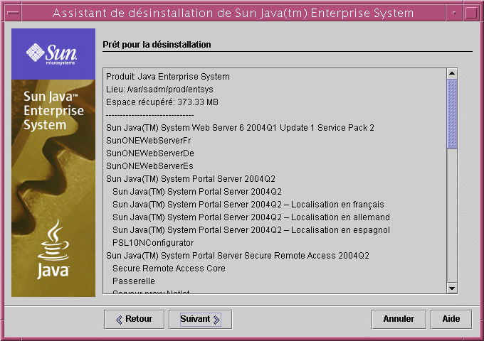 Page Pr�t pour la d�sinstallation du programme de d�sinstallation.