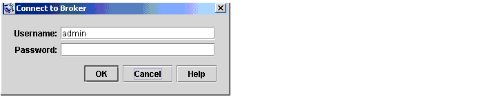 [Connect to Broker] ��ܤ���C���s�q���ܥk�̦����G[OK]�B[Cancel] �M [Help]�C