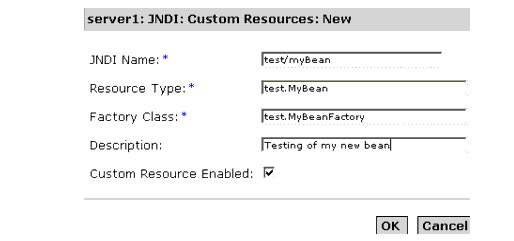 U [JNDI Custom Resources] itm]wC