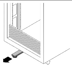 Graphic showing the anti-tip bar extended.